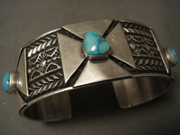 Museum Vintage Navajo Blue Carico Lake Turquoise Silver Ring