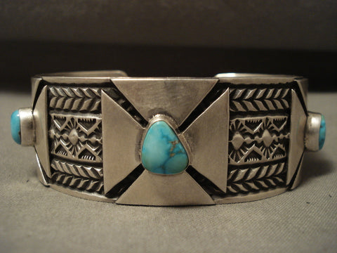 Museum Vintage Navajo Blue Carico Lake Turquoise Silver Ring