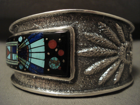 Museum Navajo 'Space Age Kachina' Turquoise Silver Bracelet
