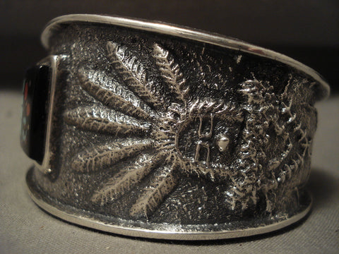 Museum Navajo 'Space Age Kachina' Turquoise Silver Bracelet