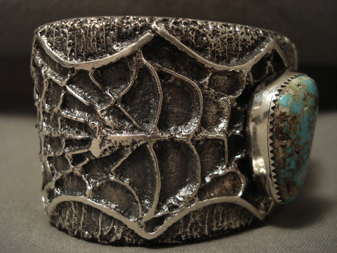 Museum Modernistic Navajo Spider Web Silver Bracelet