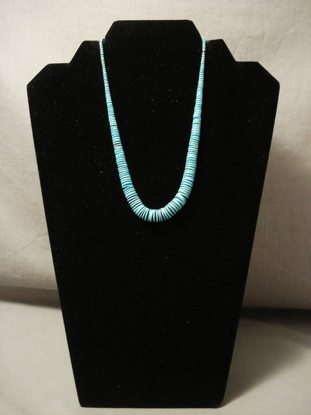 Important Extreme Turquoise Work Vintage Santo Doningo/pueblo Necklace