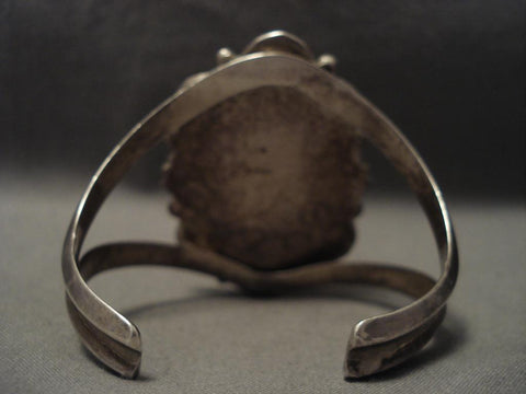 Huge Vintage Navajo Adakai Turquoise Silver Bracelet