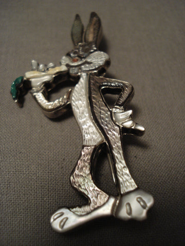 Extremely Detailed Zuni/ Navajo Bunny Silver Pin Pendant