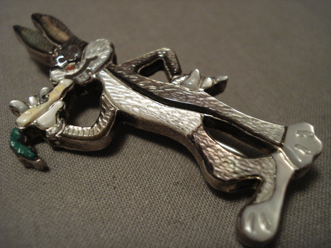 Extremely Detailed Zuni/ Navajo Bunny Silver Pin Pendant