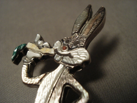 Extremely Detailed Zuni/ Navajo Bunny Silver Pin Pendant