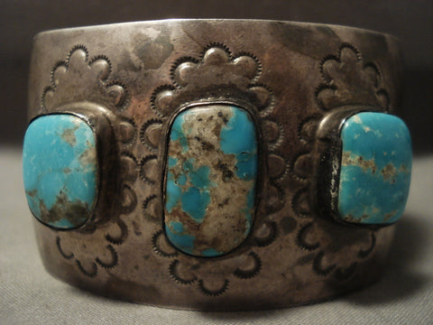 Museum Vintage Navajo #8 Turquoise Silver Bracelet