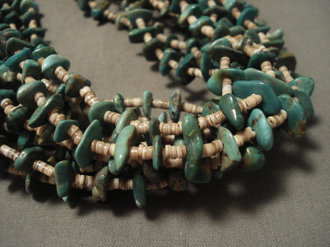 209 Gram Navajo Natural Green Turquoise Braided Necklace