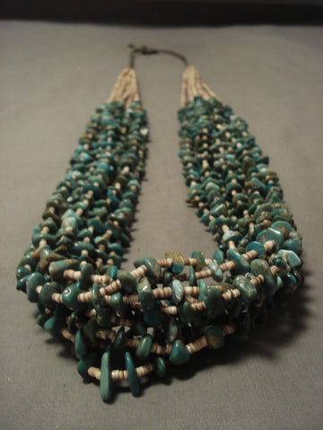 209 Gram Navajo Natural Green Turquoise Braided Necklace