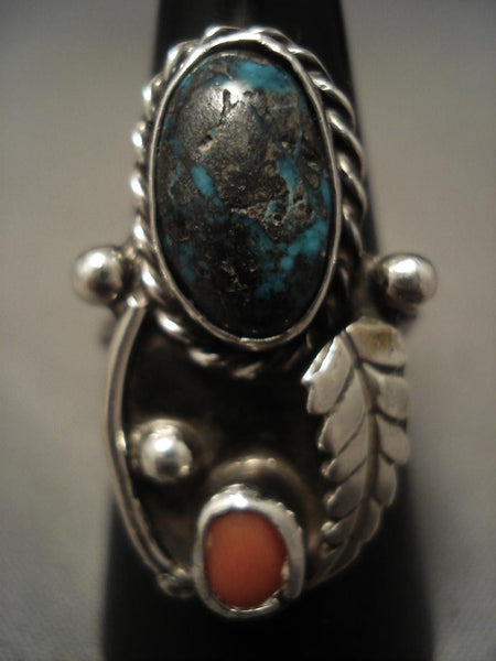 Useum Vintage Navajo real Bisbee Turquoise Silver Ring