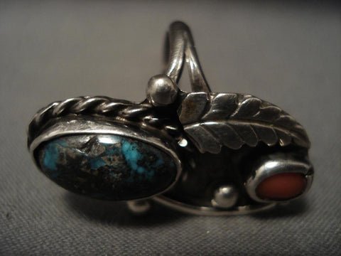 Useum Vintage Navajo real Bisbee Turquoise Silver Ring