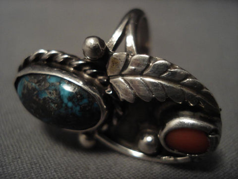 Useum Vintage Navajo real Bisbee Turquoise Silver Ring