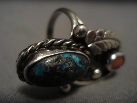 Useum Vintage Navajo real Bisbee Turquoise Silver Ring