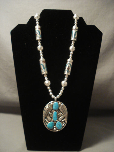 The Best Vintage Navajo Singer 'Inlay Tube: Silver Turquoise Necklace