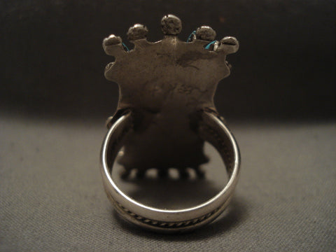 Extremely Intricate Zuni Towering Silver Ring