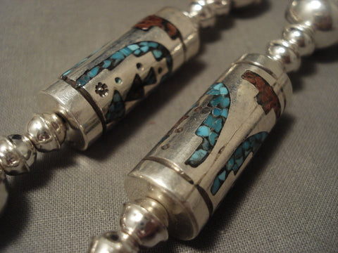 The Best Vintage Navajo Singer 'Inlay Tube: Silver Turquoise Necklace