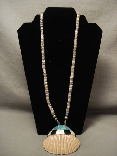 Very Old Earlier Vintage Santo Domingo Turquoise Silver Necklace Old