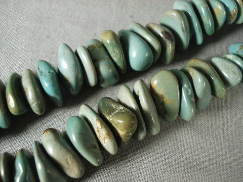 Absolutely Incredible Vintage Navajo Green Turquoise Silver Necklace