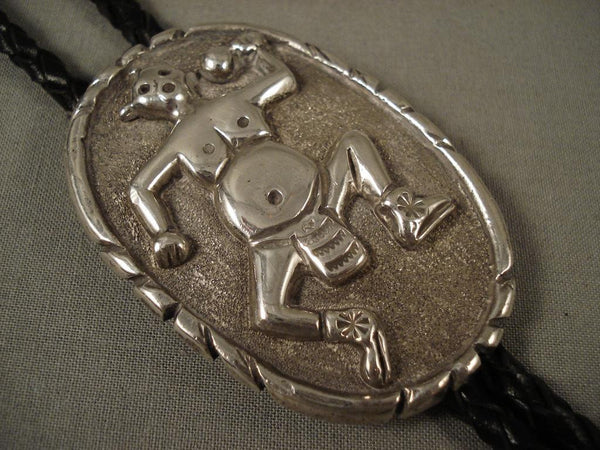 Dancing Mudhead Vintage Zuni Silver Bolo Tie