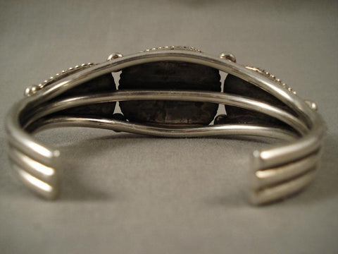 Important Modernistic Navajo Albert Lee Turquoise Silver Bracelet