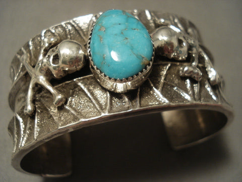 Museum Vintage Navajo Turquoise Silver Bracelet Ring Set