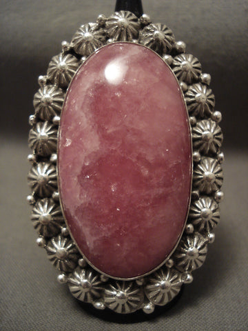 Very Rare Vintage Navajo Rhodochrosite Silver Ring