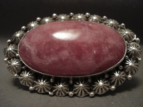 Very Rare Vintage Navajo Rhodochrosite Silver Ring