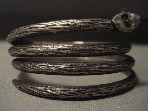 Museum Vintage Navajo 'Snake Bangle' Silver Bracelet