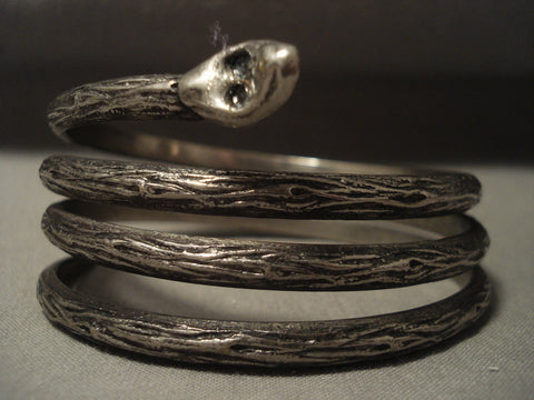 Museum Vintage Navajo 'Snake Bangle' Silver Bracelet
