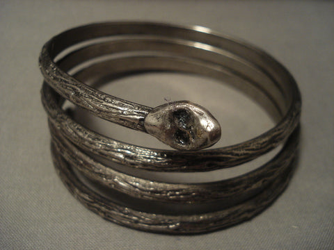 Museum Vintage Navajo 'Snake Bangle' Silver Bracelet