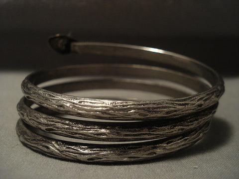 Museum Vintage Navajo 'Snake Bangle' Silver Bracelet