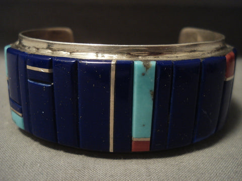 Museum Vintage Navajo 'Charles Loloma Style' Lapis Turquoise Bracelet
