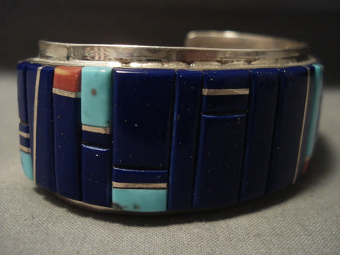 Museum Vintage Navajo 'Charles Loloma Style' Lapis Turquoise Bracelet