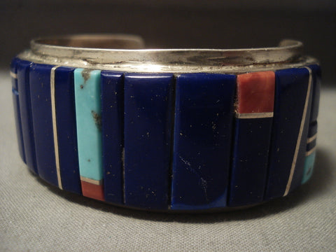 Museum Vintage Navajo 'Charles Loloma Style' Lapis Turquoise Bracelet