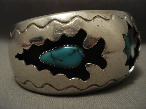 Old Navajo Arrowhead Spider Turquoise Vintage Navajo Bracelet