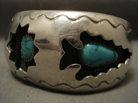 Old Navajo Arrowhead Spider Turquoise Vintage Navajo Bracelet