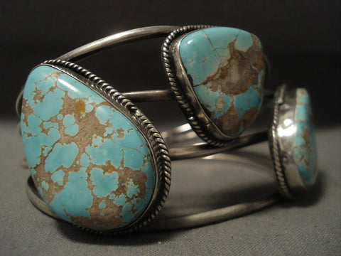 Museum Vintage Navajo 'Huge Chunk #8 Turquoise' Silver Bracelet