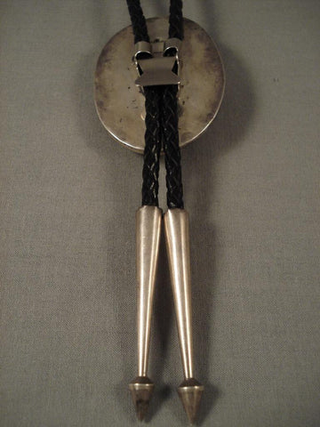 Museum Vintage Navajo Chee Family Japser Silver Bolo Tie