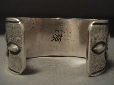 Museum 'Advanced Silver Work' Zig Zag Natural Turquoise Silver Bracelet