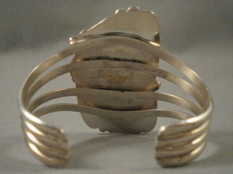 Huge Vintage Navajo #8 Turquoise Silver Bracelet