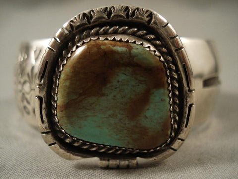 Big Vintage Navajo Old Royston Turquoise Silver Bracelet