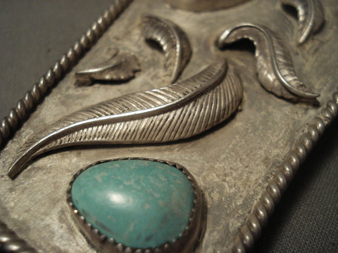 Museum Vintage Navajo Natural Carlin Turquoise Silver Bolo Tie