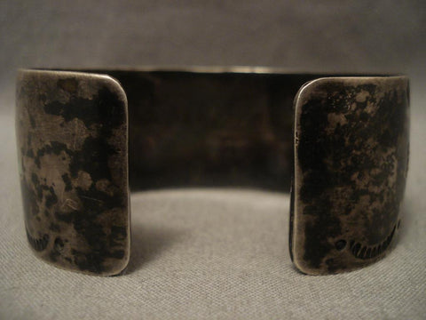 One Of The Best Vintage Singer Family Wave Turquoise Silver Bracelet