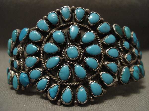 Early 1900's Vintage Navajo Turquoise Silver Bracelet Old