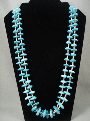 Chunky Vintage Navajo 'Ocean Blue' Necklace Old