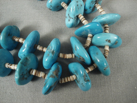 Chunky Vintage Navajo 'Ocean Blue' Necklace Old