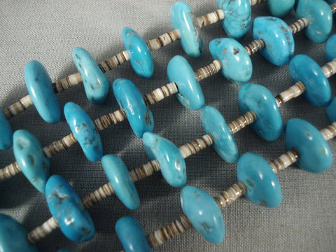 Chunky Vintage Navajo 'Ocean Blue' Necklace Old