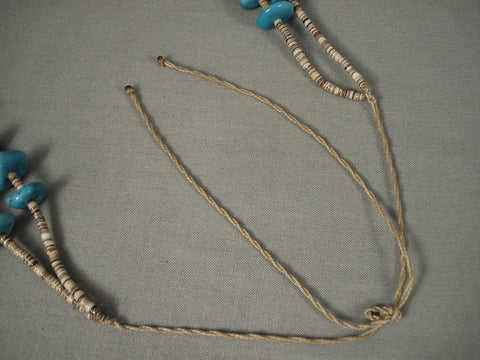 Chunky Vintage Navajo 'Ocean Blue' Necklace Old