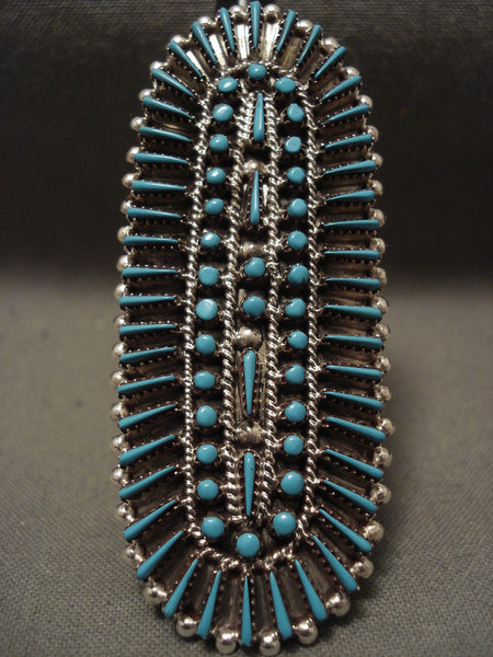 One Of The Most Intricate Turquoise Zuni Silver Ring