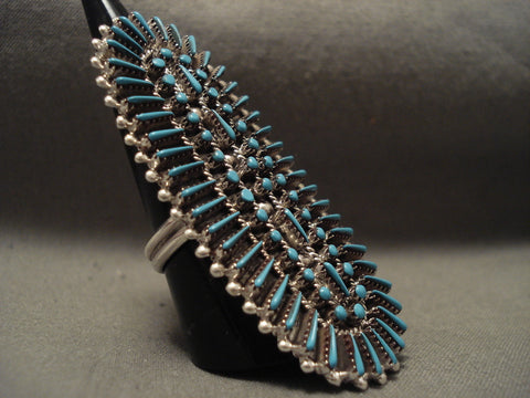 One Of The Most Intricate Turquoise Zuni Silver Ring